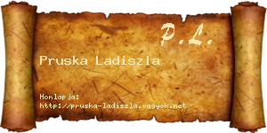 Pruska Ladiszla névjegykártya